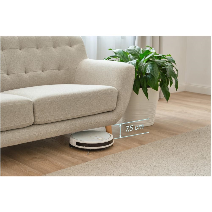 Sencor - Aspirador robô inteligente com mopa 2em1 28W/2600 mAh Wi-Fi branco + comando