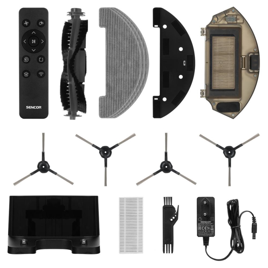 Sencor - Aspirador robô inteligente com mopa 2em1 28W/2600 mAh Wi-Fi branco + comando