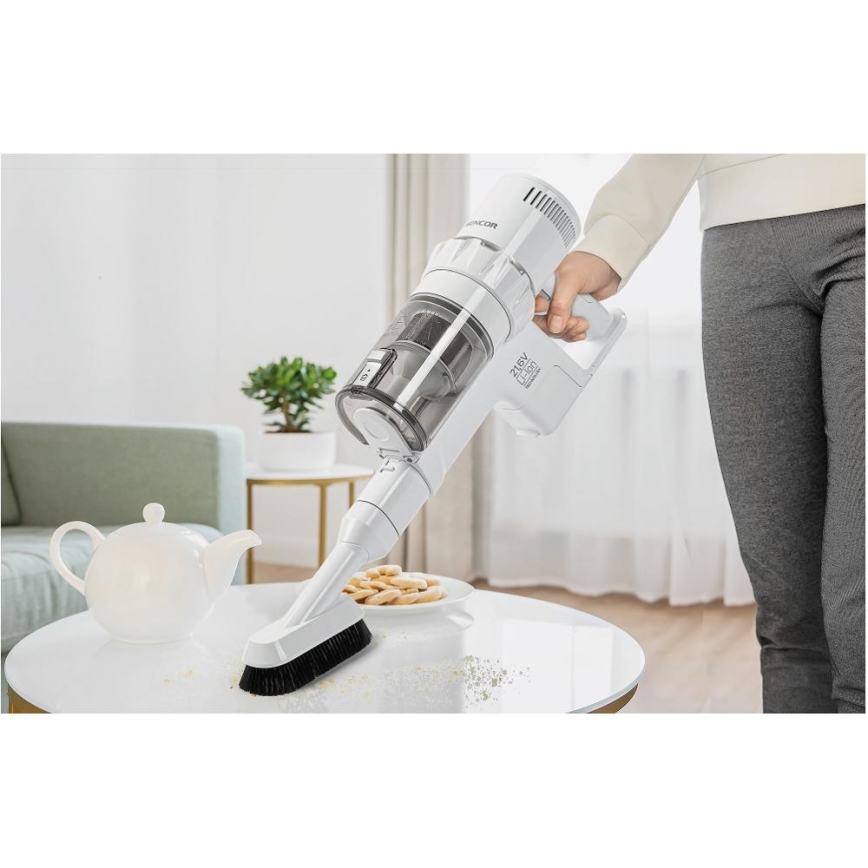 Sencor - Aspirador vertical sem fios 2em1 250W/2200 mAh branco