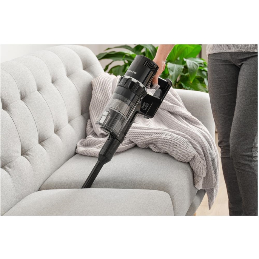 Sencor - Aspirador vertical sem fios 2em1 250W/2200 mAh preto