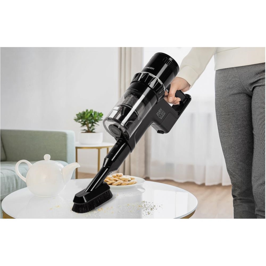 Sencor - Aspirador vertical sem fios 2em1 250W/2200 mAh preto