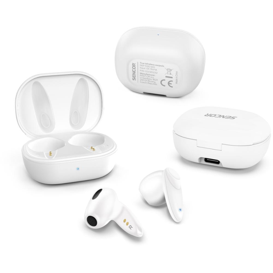 Sencor - Auriculares sem fios IPX4 branco