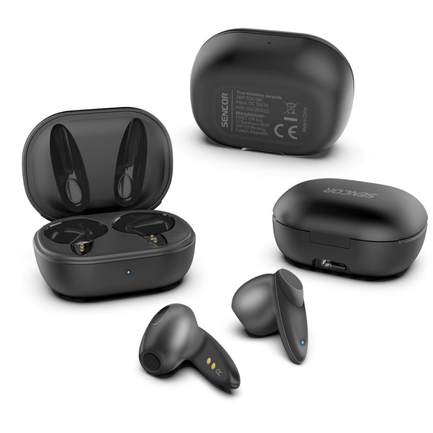 Sencor - Auriculares sem fios IPX4 preto