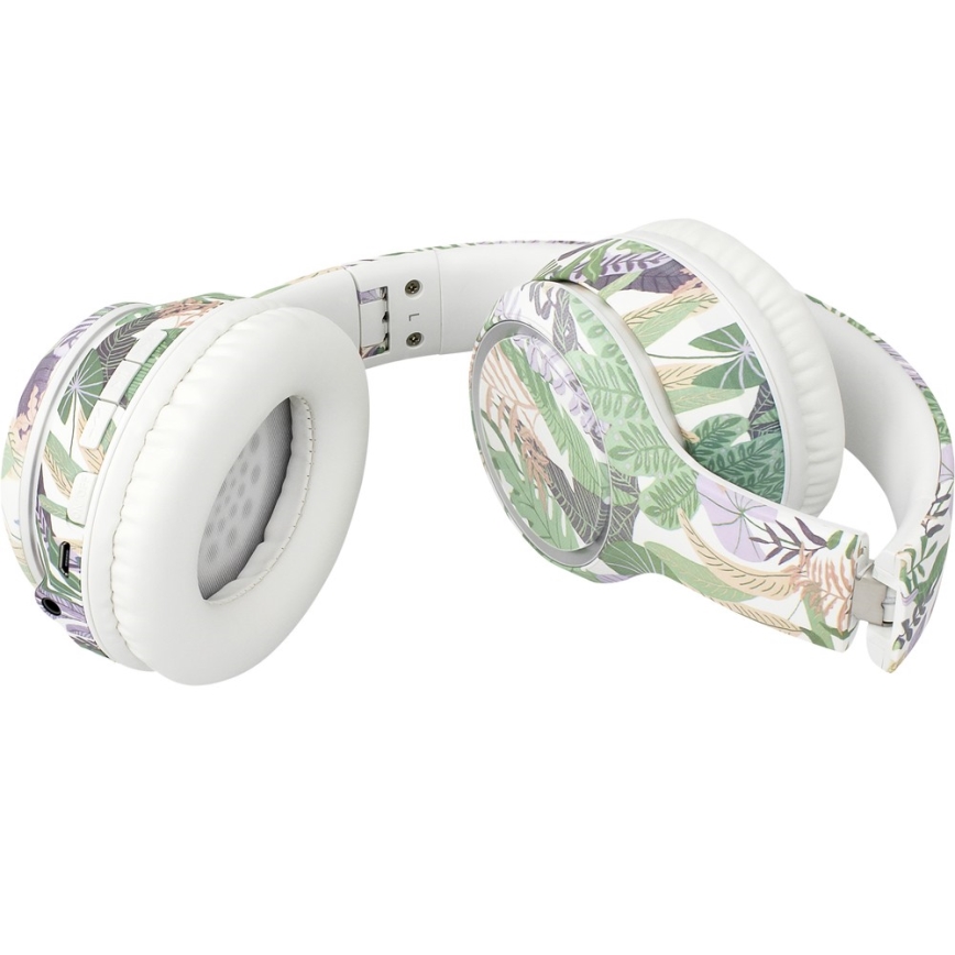 Sencor - Auscultadores sem fios com microfone 3,7V/400 mAh verde/branco