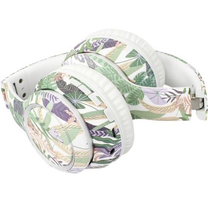 Sencor - Auscultadores sem fios com microfone 3,7V/400 mAh verde/branco