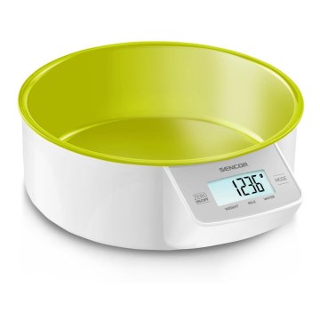 Sencor - Balança de cozinha digital 2xAAA branco/verde