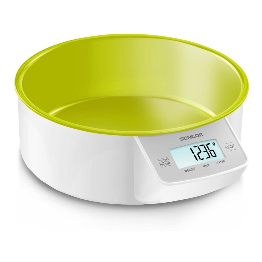 Sencor - Balança de cozinha digital 2xAAA branco/verde