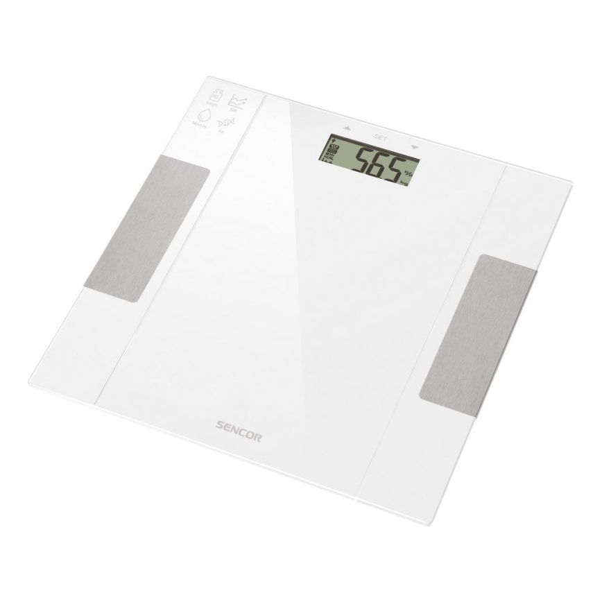 Sencor - Balança inteligente pessoal de fitness 1xCR2032 branca