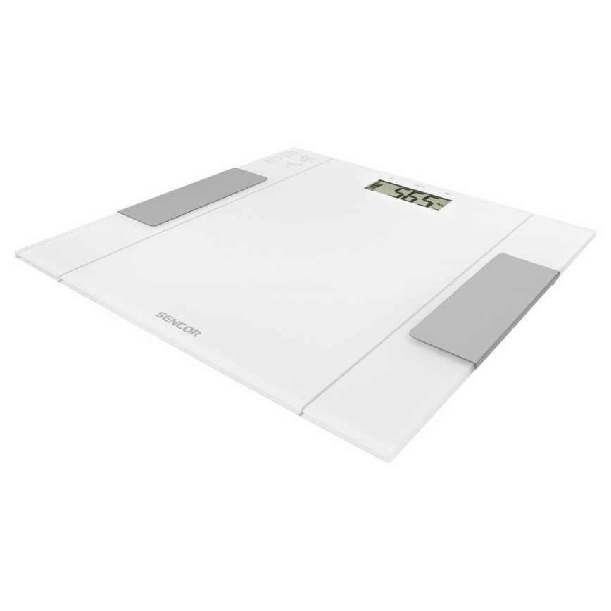 Sencor - Balança inteligente pessoal de fitness 1xCR2032 branca