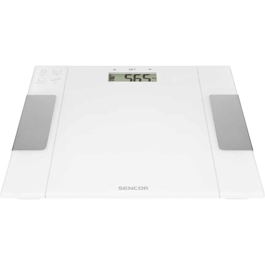 Sencor - Balança inteligente pessoal de fitness 1xCR2032 branca