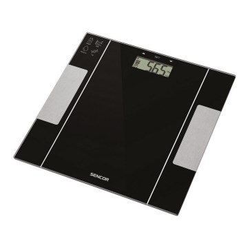 Sencor - Balança inteligente pessoal de fitness 1xCR2032 preta