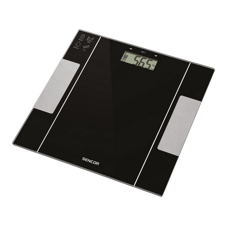 Sencor - Balança inteligente pessoal de fitness 1xCR2032 preta