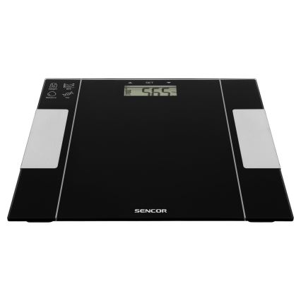 Sencor - Balança inteligente pessoal de fitness 1xCR2032 preta