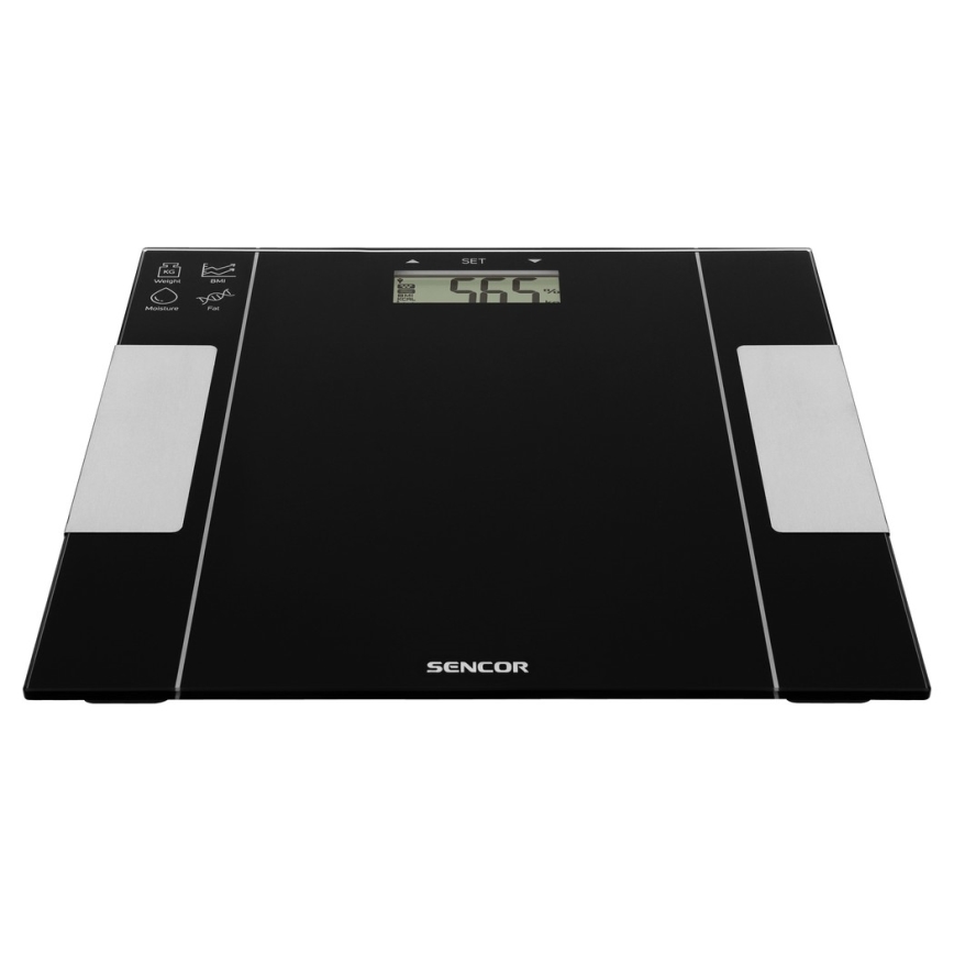 Sencor - Balança inteligente pessoal de fitness 1xCR2032 preta