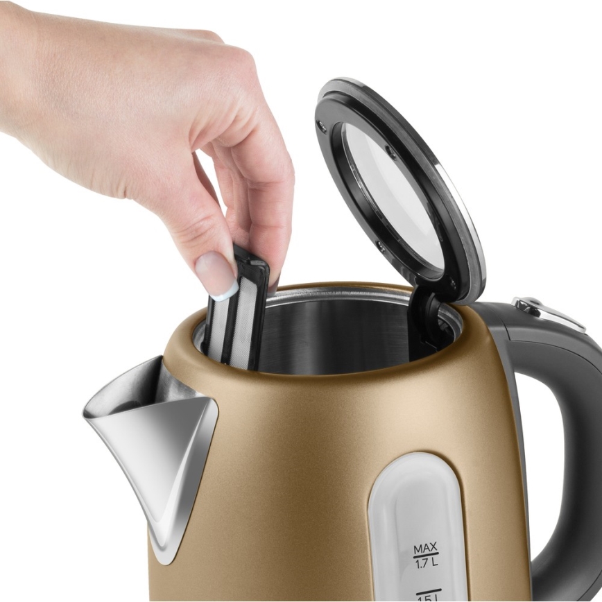Sencor - Chaleira 1,7 l 2150W/230V dourada