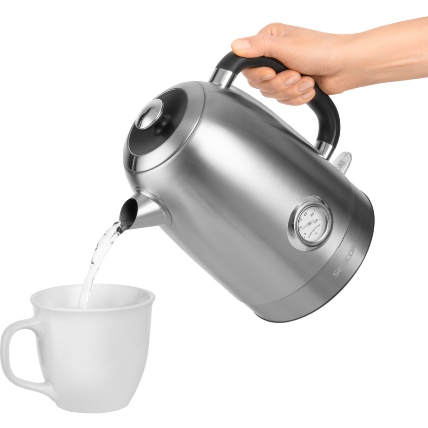 Sencor - Chaleira 1,7 l 2200W/230V aço inoxidável