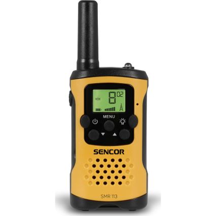 Sencor - CONJUNTO 2x Walkie-talkie 3xAAA alcance 5 km amarelo/preto