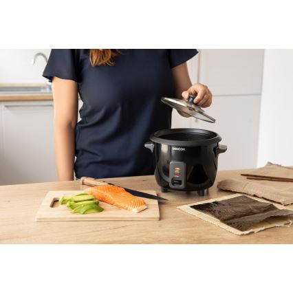 Sencor - Cozedor de arroz 300W/230V 0,6l preto