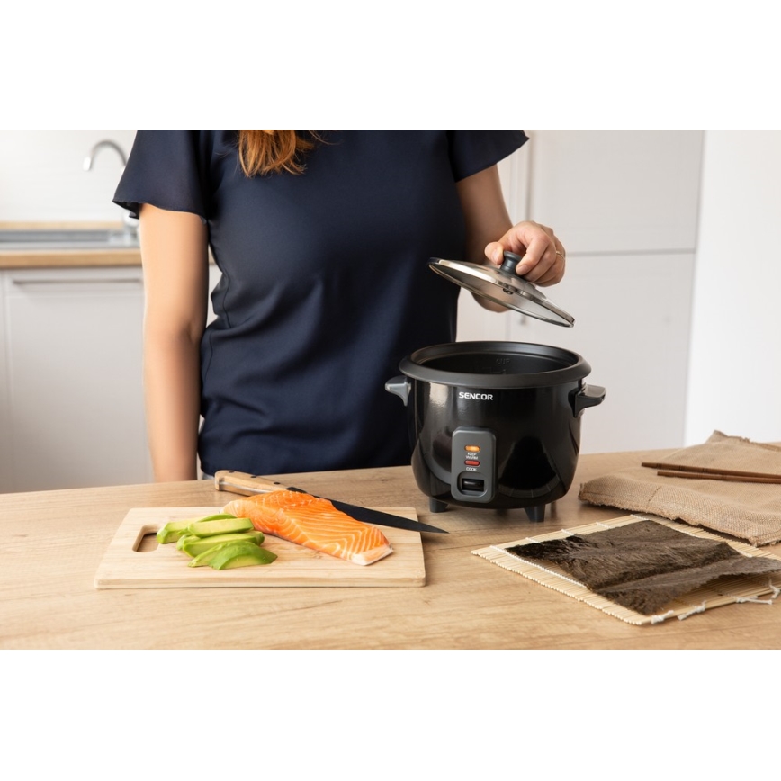 Sencor - Cozedor de arroz 300W/230V 0,6l preto