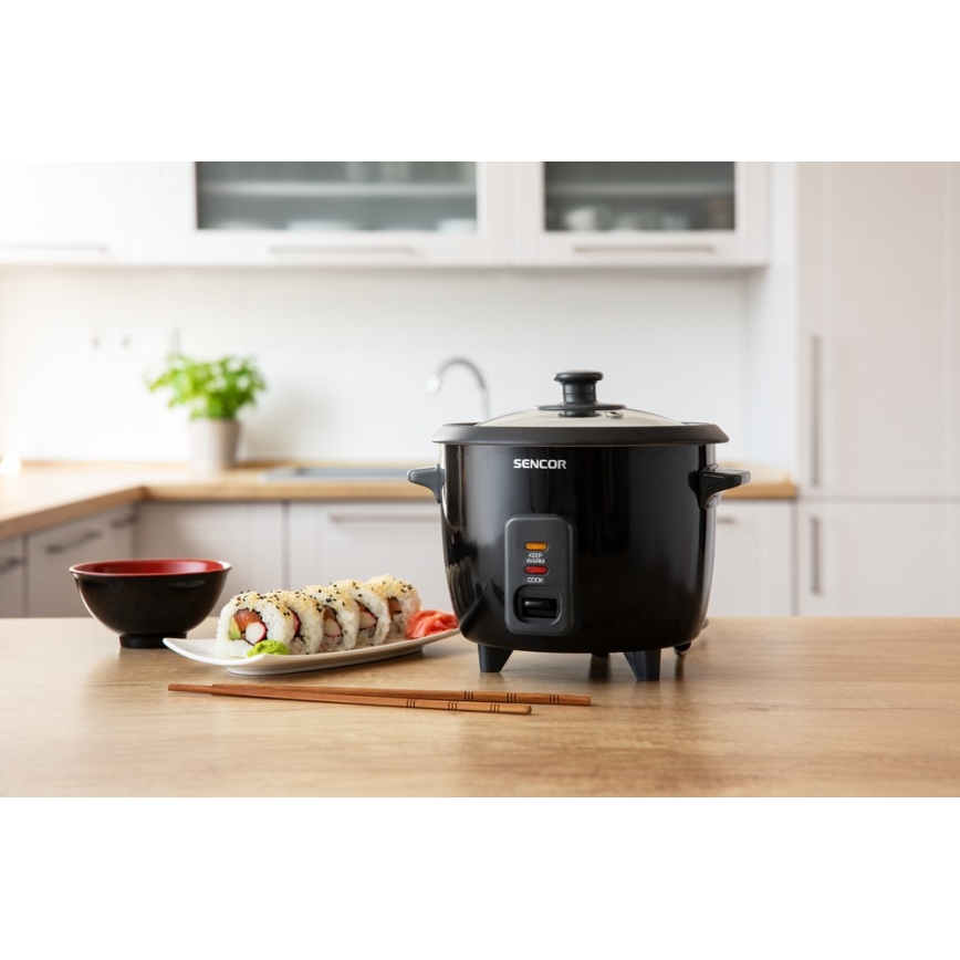 Sencor - Cozedor de arroz 300W/230V 0,6l preto