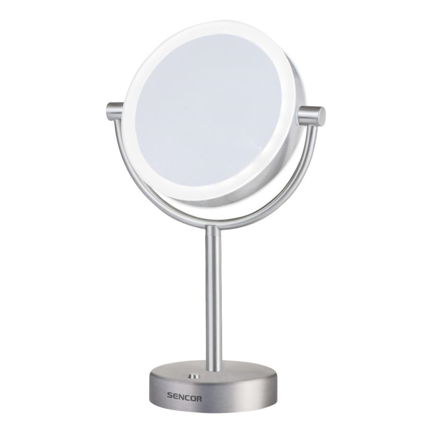 Sencor - Espelho cosmético com retroiluminação LED LED/5W/230V aço inoxidável
