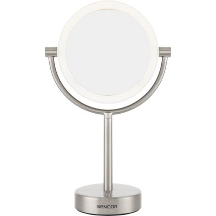 Sencor - Espelho cosmético com retroiluminação LED LED/5W/230V aço inoxidável