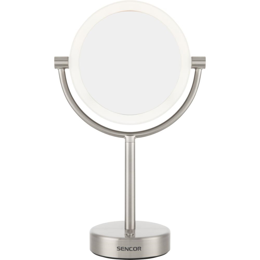 Sencor - Espelho cosmético com retroiluminação LED LED/5W/230V aço inoxidável
