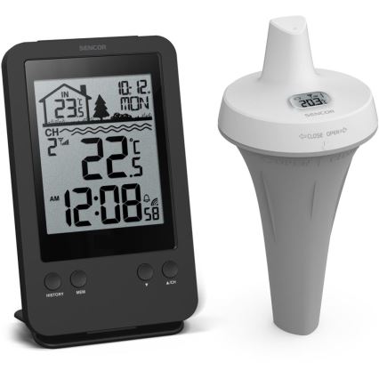 Sencor - Estação de medição com sensor de flutuador de piscina sem fios 2xAA + 2xAA IPX7