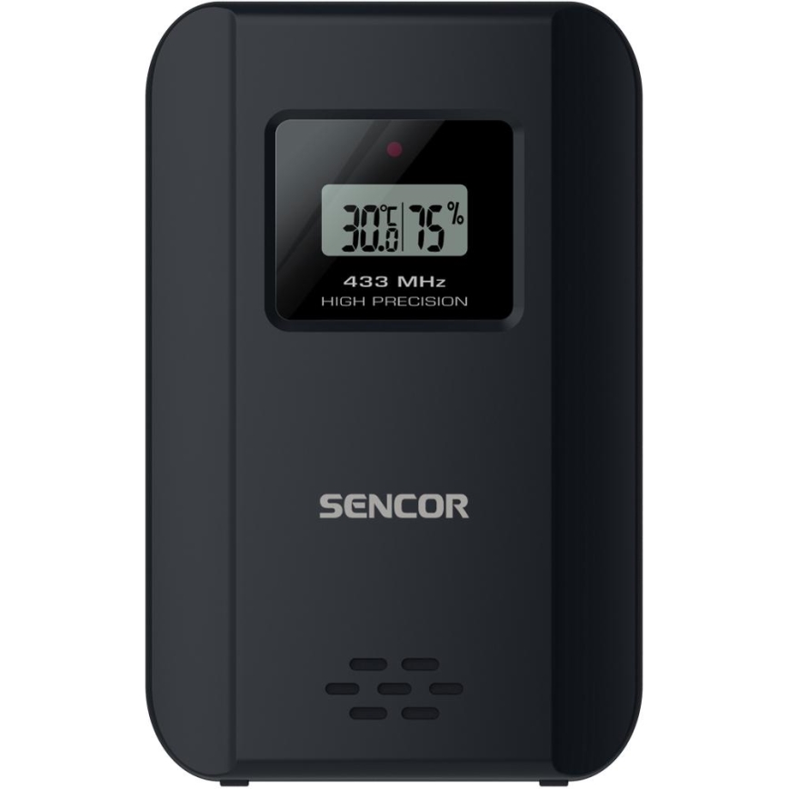 Sencor - Estação meteorológica com ecrã LCD a cores e despertador 3xAAA preto