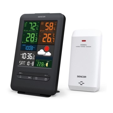 Sencor - Estação meteorológica com LCD visor a cores 5V/1xCR2032