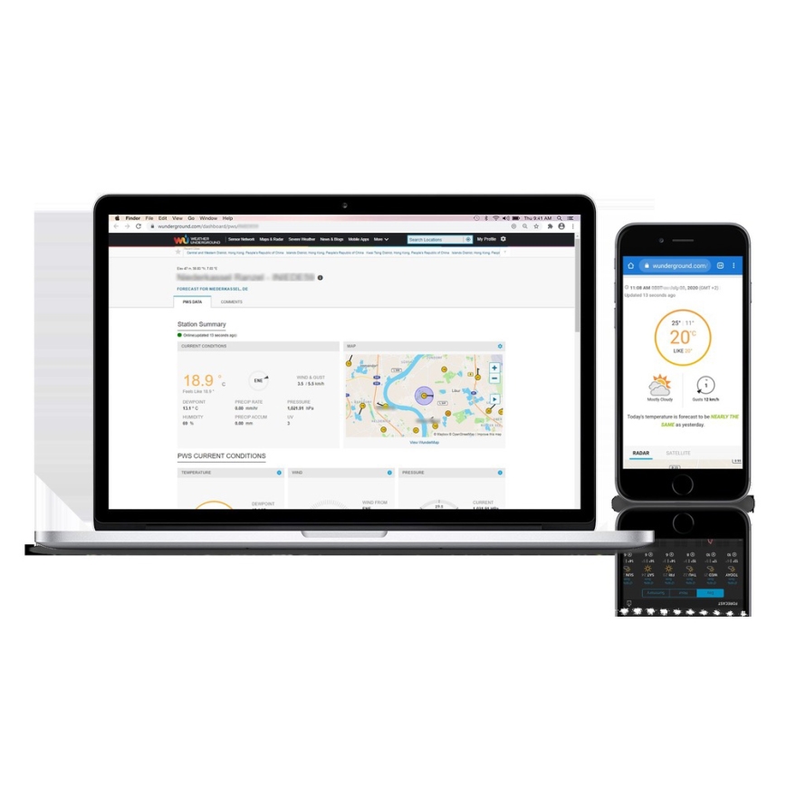 Sencor - Estação meteorológica profissional com ecrã LCD 1xCR2032 + 3xAA Wi-Fi