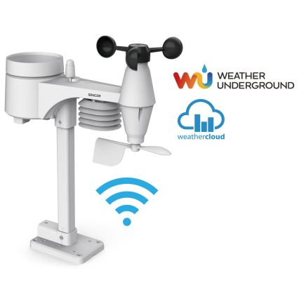 Sencor - Estação meteorológica profissional com ecrã LCD 1xCR2032 + 3xAA Wi-Fi