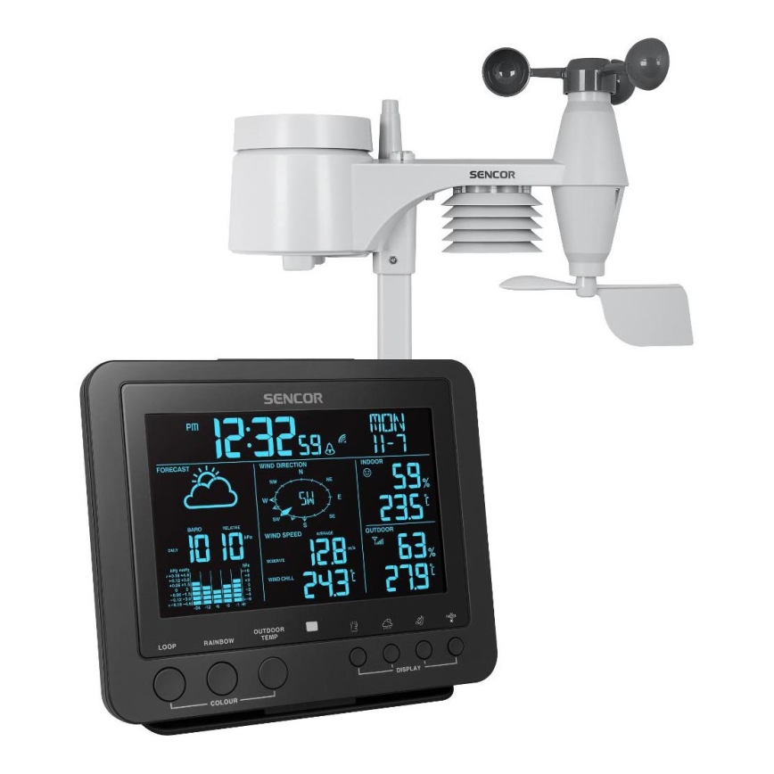 Sencor - Estação meteorológica profissional com ecrã LCD 1xCR2032