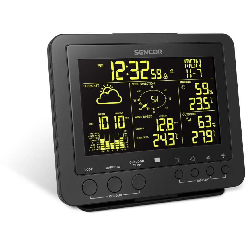 Sencor - Estação meteorológica profissional com ecrã LCD 1xCR2032