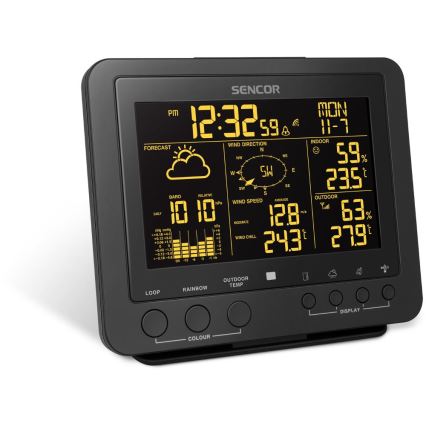 Sencor - Estação meteorológica profissional com ecrã LCD 1xCR2032