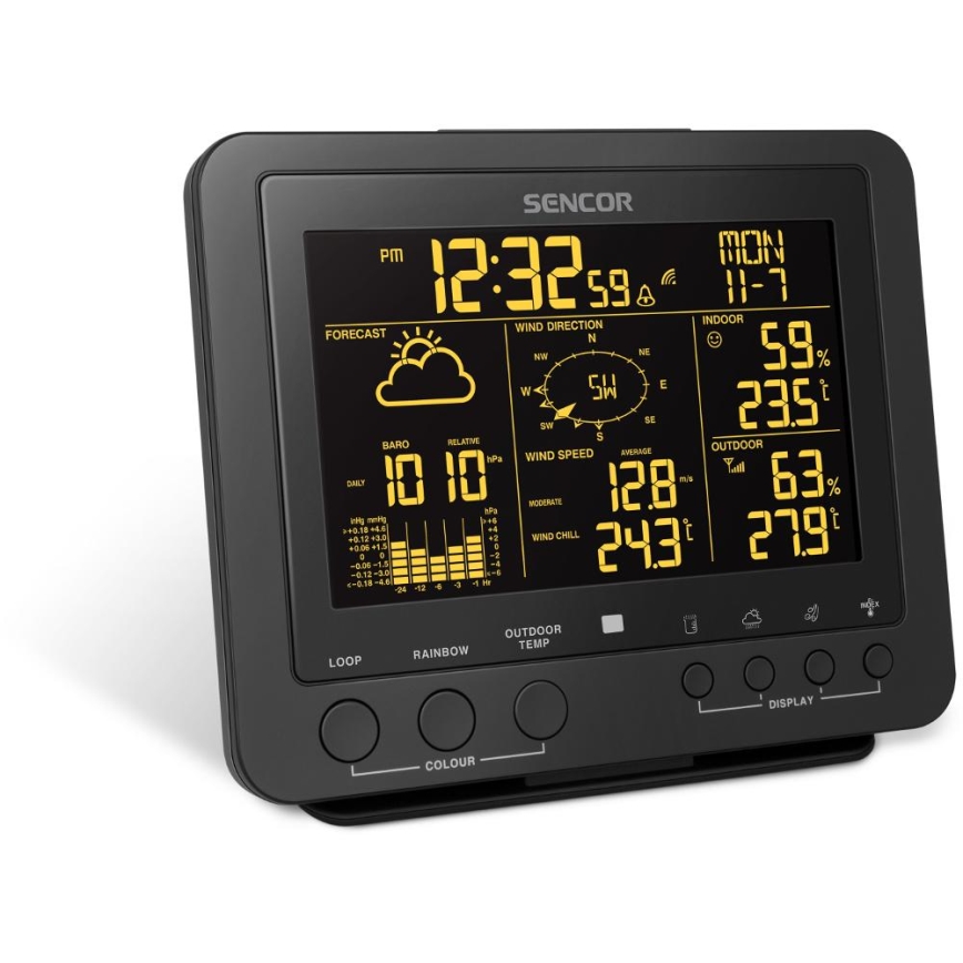 Sencor - Estação meteorológica profissional com ecrã LCD 1xCR2032