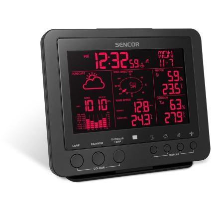 Sencor - Estação meteorológica profissional com ecrã LCD 1xCR2032