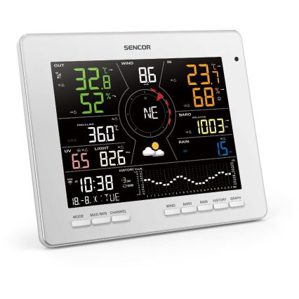 Sencor - Estação meteorológica profissional com ecrã LCD 1xCR2032 Wi-Fi Tuya
