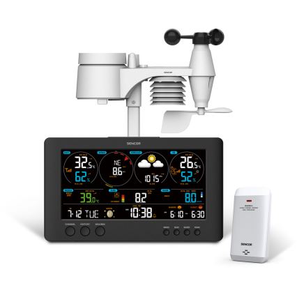 Sencor - Estação meteorológica profissional com ecrã LCD 5V/1xCR2032 + 3xAA Wi-Fi