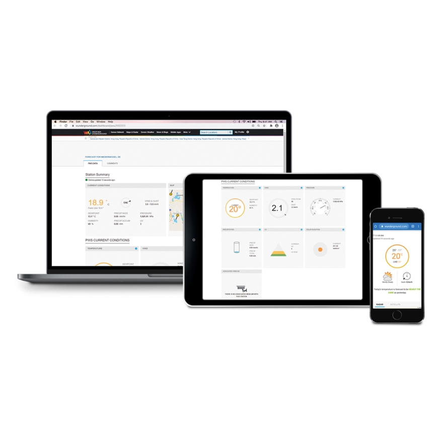 Sencor - Estação meteorológica profissional com ecrã LCD 5V/1xCR2032 + 3xAA Wi-Fi