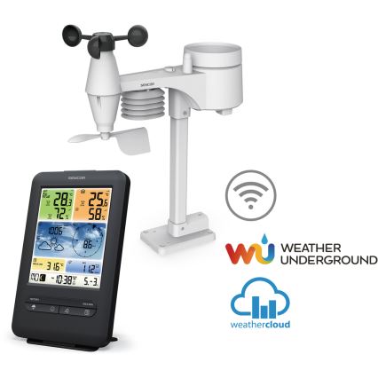 Sencor - Estação meteorológica profissional com ecrã LCD a cores 1xCR2032 Wi-Fi