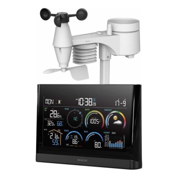 Sencor - Estação meteorológica profissional com ecrã LCD a cores e despertador 5V/3xAAA + 3xAA