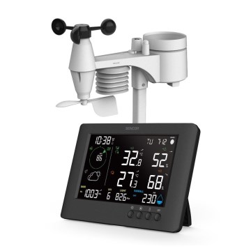 Sencor - Estação meteorológica profissional com ecrã LCD e despertador 5V/1xCR2032 + 3xAA Wi-Fi