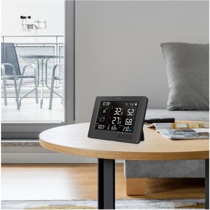 Sencor - Estação meteorológica profissional com ecrã LCD e despertador 5V/1xCR2032 + 3xAA Wi-Fi