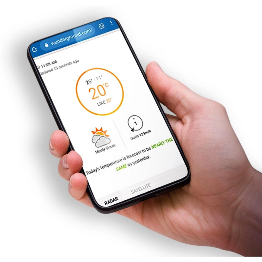 Sencor - Estação meteorológica profissional com ecrã LCD e despertador 5V/1xCR2032 + 3xAA Wi-Fi