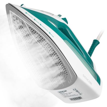 Sencor - Ferro a vapor 2600W/230V turquesa/branco