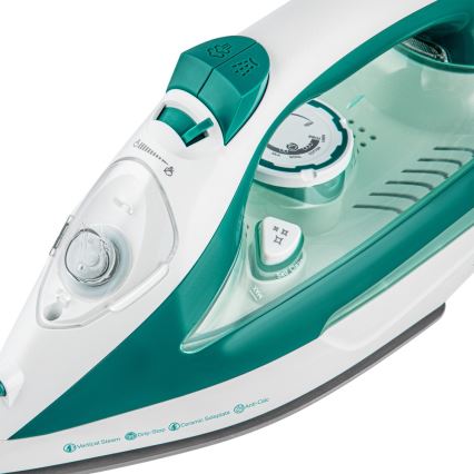 Sencor - Ferro a vapor 2600W/230V turquesa/branco