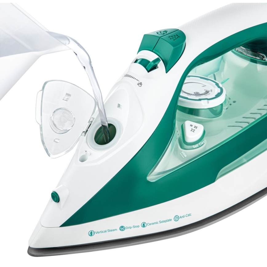 Sencor - Ferro a vapor 2600W/230V turquesa/branco