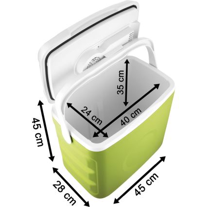 Sencor - Frigorífico automóvel portátil 30 l 55W/5V/12V/230V verde/branco