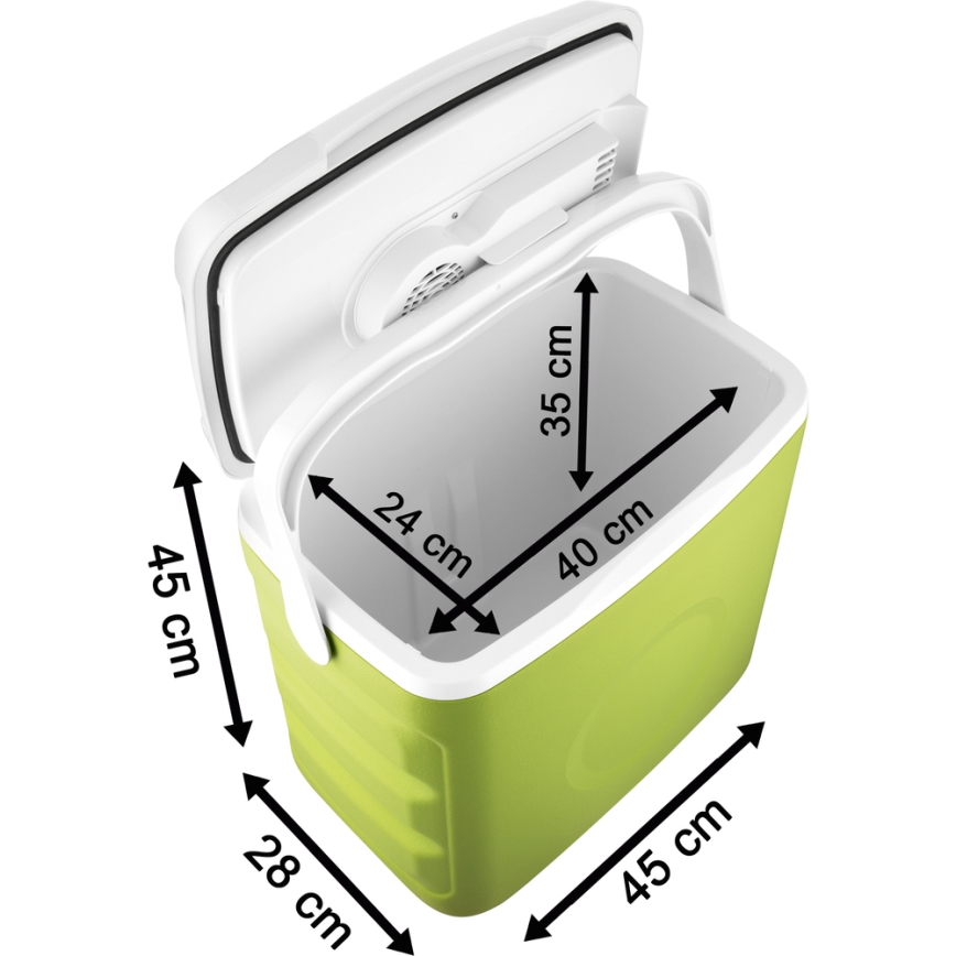 Sencor - Frigorífico automóvel portátil 30 l 55W/5V/12V/230V verde/branco